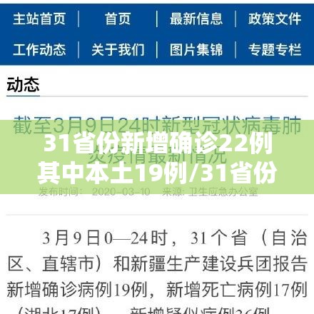 31省份新增确诊22例其中本土19例/31省份新增确诊8例本土2例