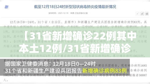 【31省新增确诊22例其中本土12例/31省新增确诊6例 其中本土3例】
