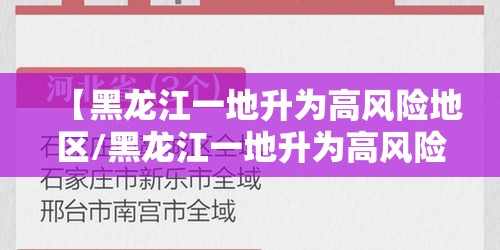 【黑龙江一地升为高风险地区/黑龙江一地升为高风险地区有哪些】