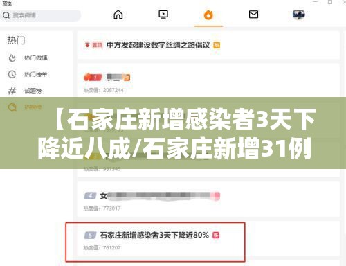 【石家庄新增感染者3天下降近八成/石家庄新增31例确诊】