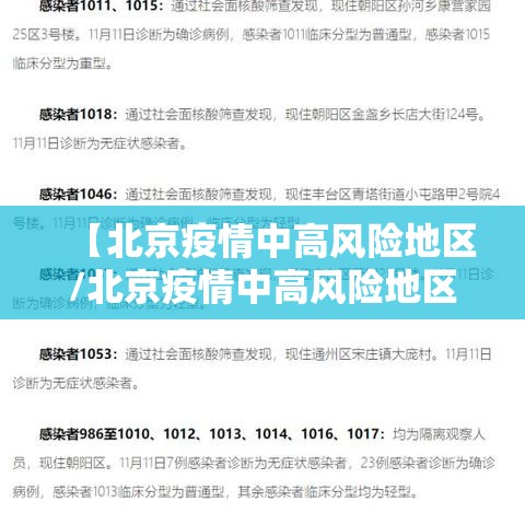 【北京疫情中高风险地区/北京疫情中高风险地区名单一览持续更新】