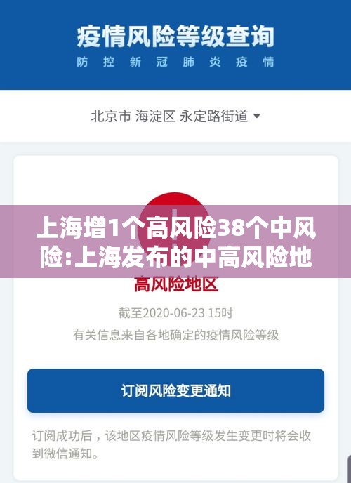 上海增1个高风险38个中风险:上海发布的中高风险地区 上海增1个高风险38个中风险:上海发布的中高风险地区