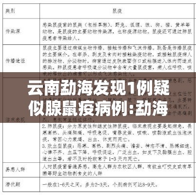 云南勐海发现1例疑似腺鼠疫病例:勐海新冠肺炎