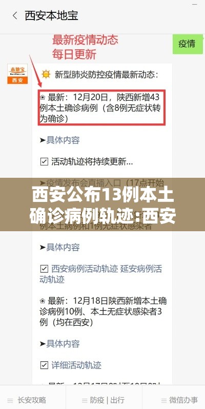 西安公布13例本土确诊病例轨迹:西安本土新增确诊病例
