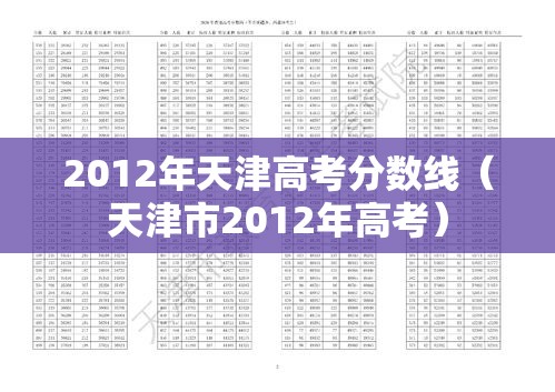 2012年天津高考分数线（天津市2012年高考）