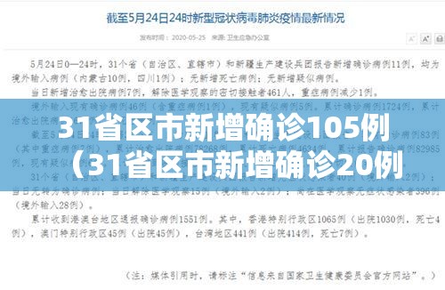 31省区市新增确诊105例（31省区市新增确诊20例8885）