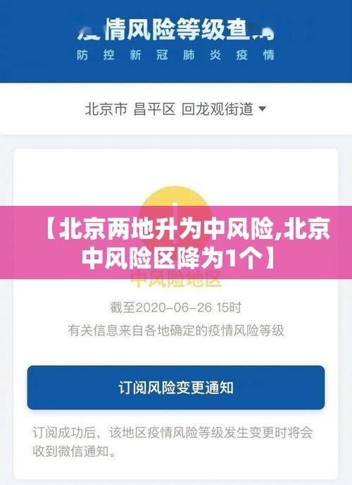 【北京两地升为中风险,北京中风险区降为1个】