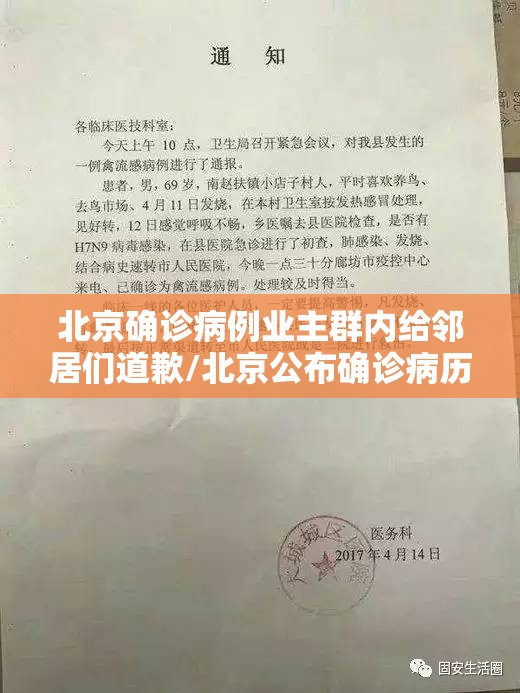 北京确诊病例业主群内给邻居们道歉/北京公布确诊病历小区