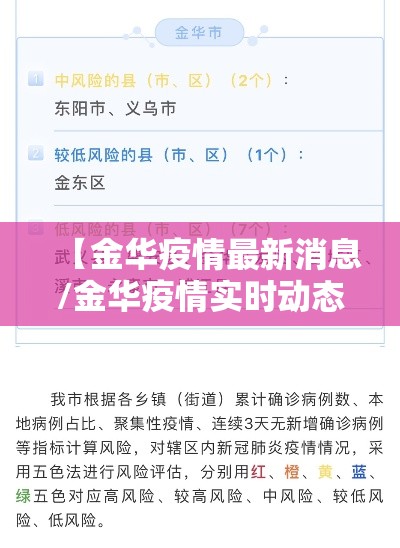 【金华疫情最新消息/金华疫情实时动态】