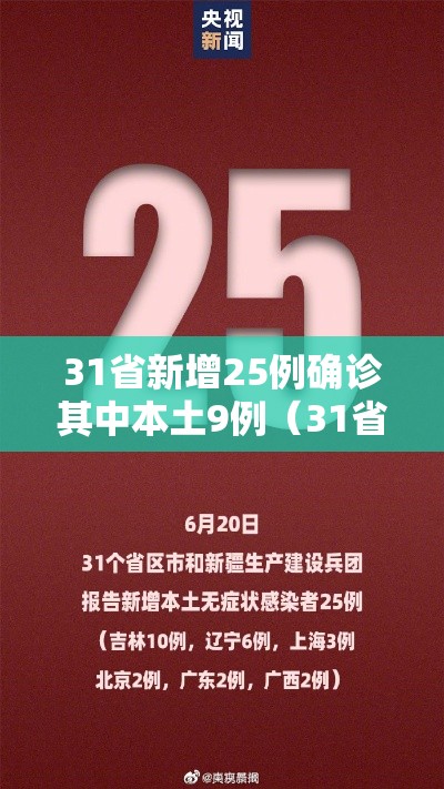 31省新增25例确诊其中本土9例（31省新增本土确诊26例 涉及7省市）
