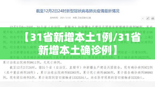 【31省新增本土1例/31省新增本土确诊例】