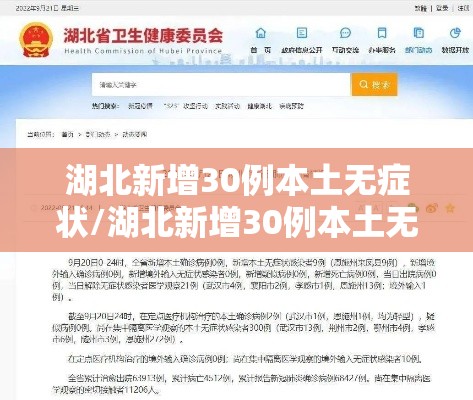 湖北新增30例本土无症状/湖北新增30例本土无症状病例