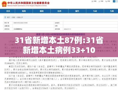 31省新增本土87例:31省新增本土病例33+10