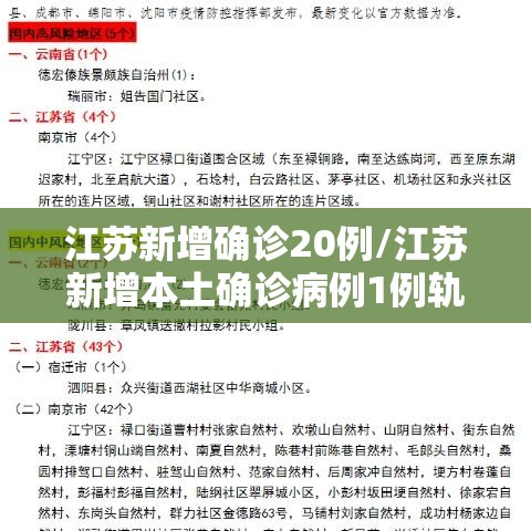 江苏新增确诊20例/江苏新增本土确诊病例1例轨迹