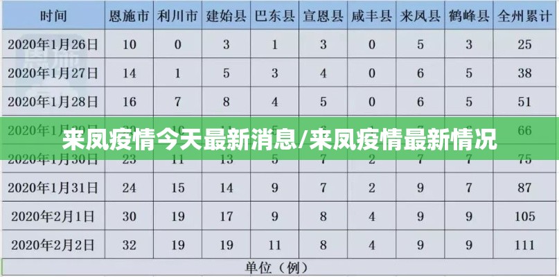 来凤疫情今天最新消息/来凤疫情最新情况