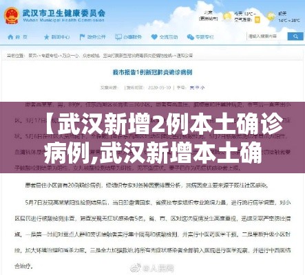【武汉新增2例本土确诊病例,武汉新增本土确诊病例6例】
