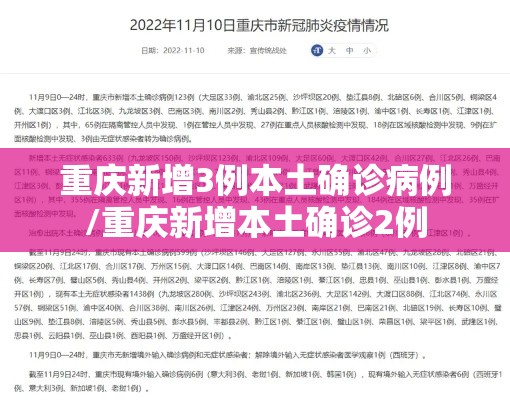 重庆新增3例本土确诊病例/重庆新增本土确诊2例