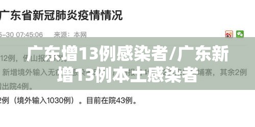 广东增13例感染者/广东新增13例本土感染者