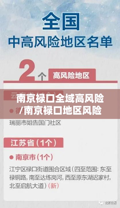 南京禄口全域高风险/南京禄口地区风险等级