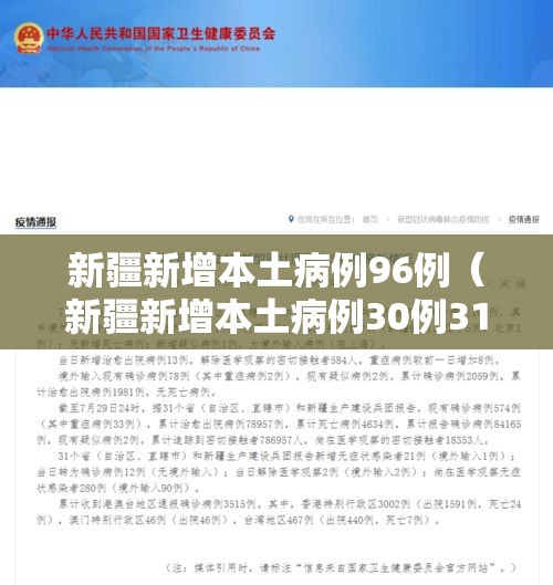 新疆新增本土病例96例(新疆新增本土病例30例31省区市新增确诊49例) 新疆新增本土病例96例(新疆新增本土病例30例31省区市新增确诊49例)