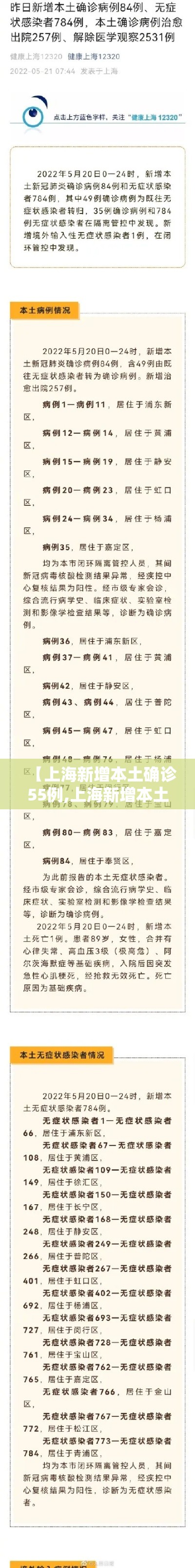 【上海新增本土确诊55例,上海新增本土病例情况】