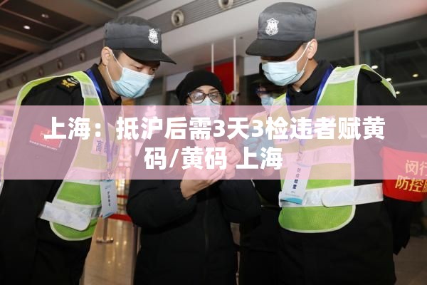 上海：抵沪后需3天3检违者赋黄码/黄码 上海