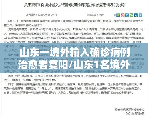 山东一境外输入确诊病例治愈者复阳/山东1名境外输入确诊