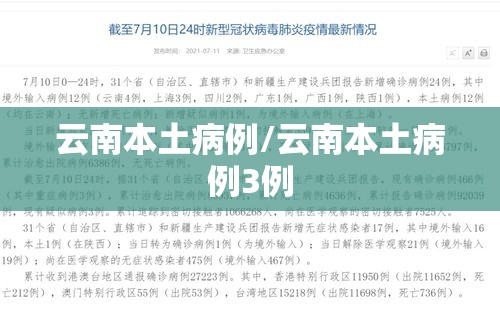 云南本土病例/云南本土病例3例