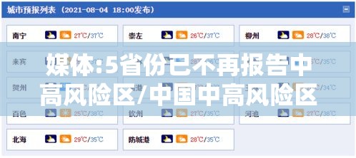 媒体:5省份已不再报告中高风险区/中国中高风险区不再标红