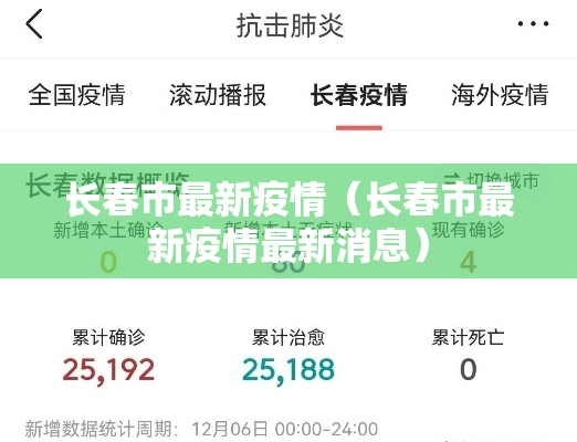 长春市最新疫情（长春市最新疫情最新消息）