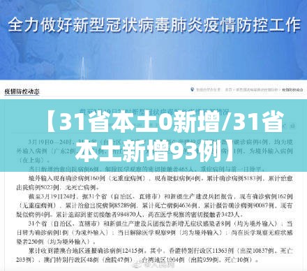 【31省本土0新增/31省本土新增93例】