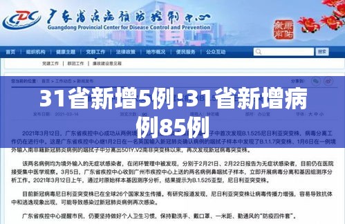 31省新增5例:31省新增病例85例 31省新增5例:31省新增病例85例