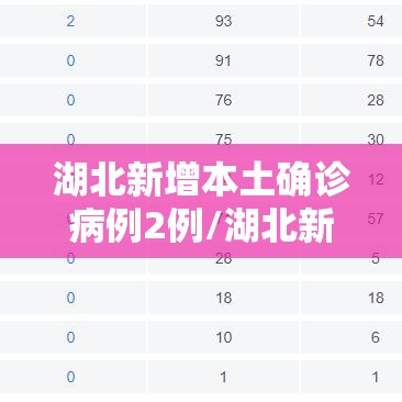 湖北新增本土确诊病例2例/湖北新增本土确诊病例2例详情