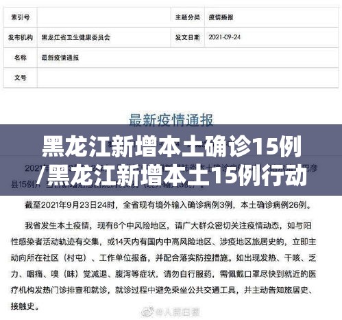 黑龙江新增本土确诊15例/黑龙江新增本土15例行动轨迹