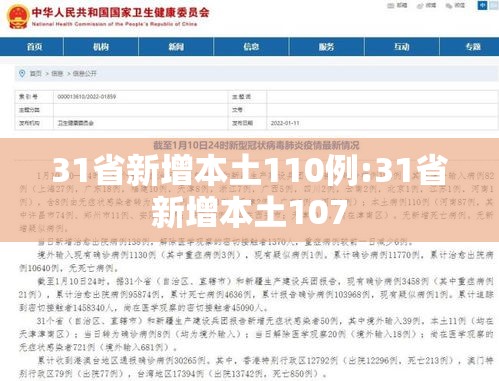 31省新增本土110例:31省新增本土107