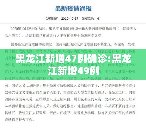 黑龙江新增47例确诊:黑龙江新增49例