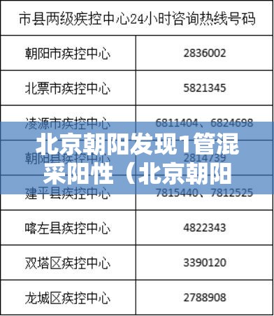 北京朝阳发现1管混采阳性(北京朝阳1样本初筛阳性 复检结果公布) 北京朝阳发现1管混采阳性(北京朝阳1样本初筛阳性 复检结果公布)