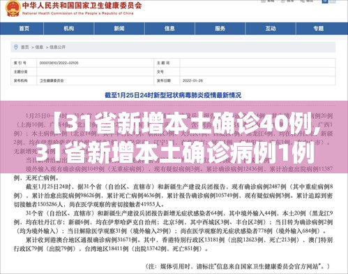 【31省新增本土确诊40例,31省新增本土确诊病例1例】
