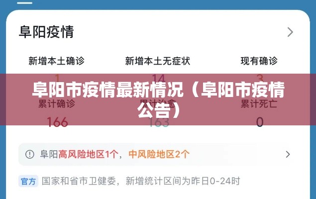 阜阳市疫情最新情况（阜阳市疫情公告）