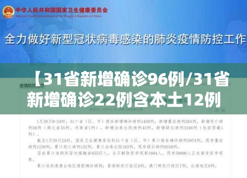 【31省新增确诊96例/31省新增确诊22例含本土12例】 【31省新增确诊96例/31省新增确诊22例含本土12例】