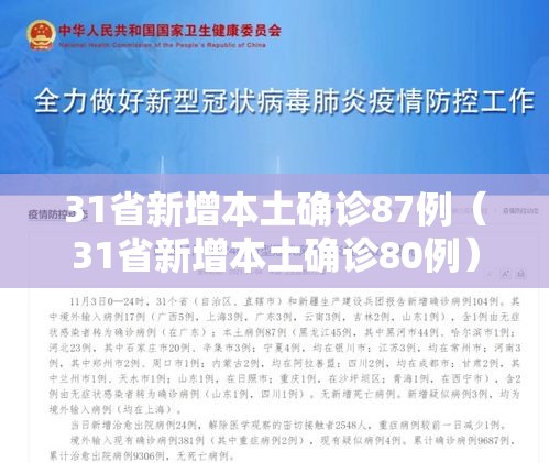 31省新增本土确诊87例（31省新增本土确诊80例）