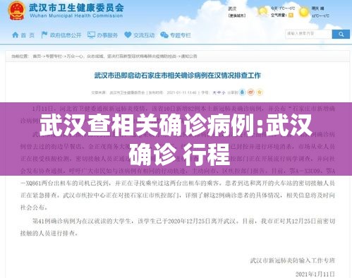 武汉查相关确诊病例:武汉 确诊 行程