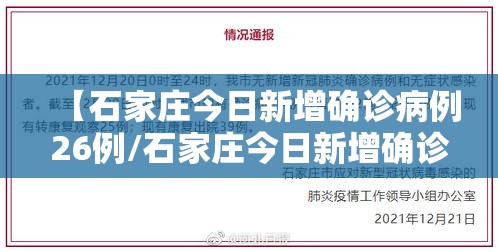 【石家庄今日新增确诊病例26例/石家庄今日新增确诊轨迹】
