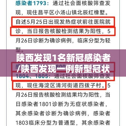 陕西发现1名新冠感染者/陕西发现一例新型冠状病毒感染