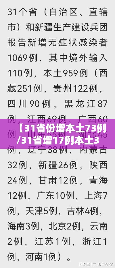 【31省份增本土73例/31省增17例本土3例】