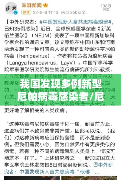 我国发现多例新型尼帕病毒感染者/尼帕病毒起源 我国发现多例新型尼帕病毒感染者/尼帕病毒起源