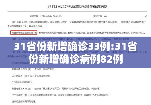 31省份新增确诊33例:31省份新增确诊病例82例