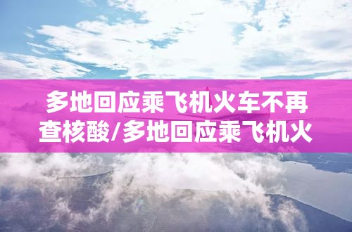 多地回应乘飞机火车不再查核酸/多地回应乘飞机火车不再查核酸结果