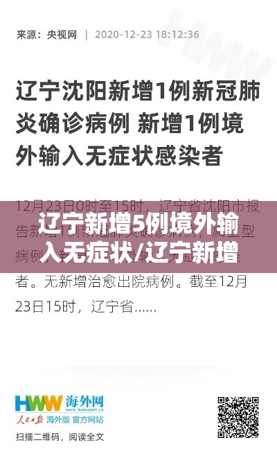 辽宁新增5例境外输入无症状/辽宁新增4例境外输入