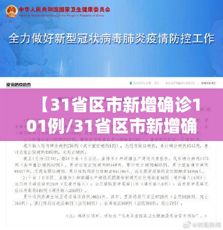 【31省区市新增确诊101例/31省区市新增确诊18例】 【31省区市新增确诊101例/31省区市新增确诊18例】